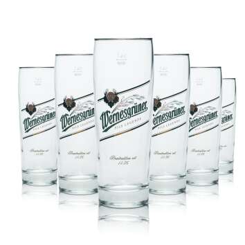 6x Wernesgrüner Glas 0,4l Becher Pokal Gläser...