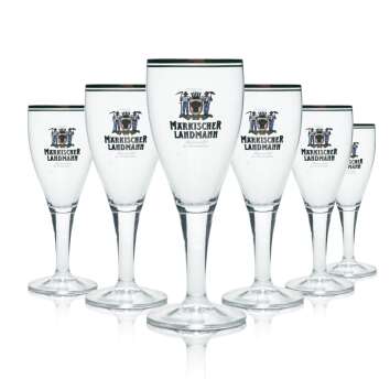 6x Märkischer Landmann Glas 0,3l Bier Pokal Tulpe...