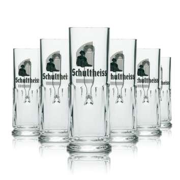 6x Schultheiss Glas 0,3l Bier Krug Kontur Gläser...