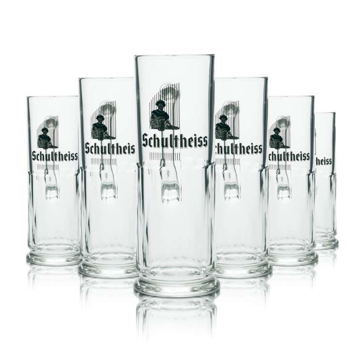 6x Schultheiss Glas 0,5l Bier Krug Kontur Gläser Brauerei Kindl Pilsener Gastro
