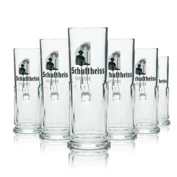 6x Schultheiss Glas 0,5l Bier Krug Kontur Gläser...