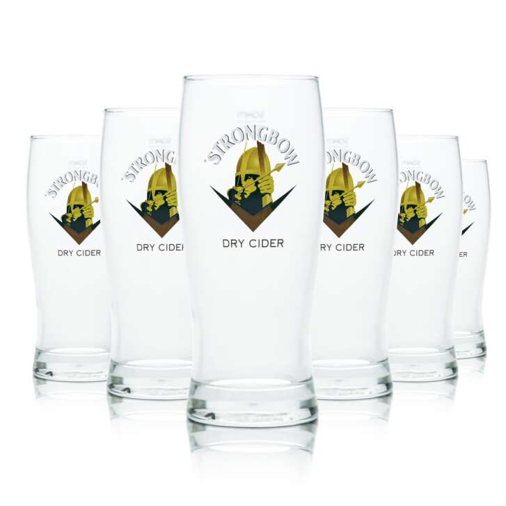 6x Strongbow Glas 0,3l Pokal Pint Gläser Dry Cider Apfel Bier Gastro Geeicht UK
