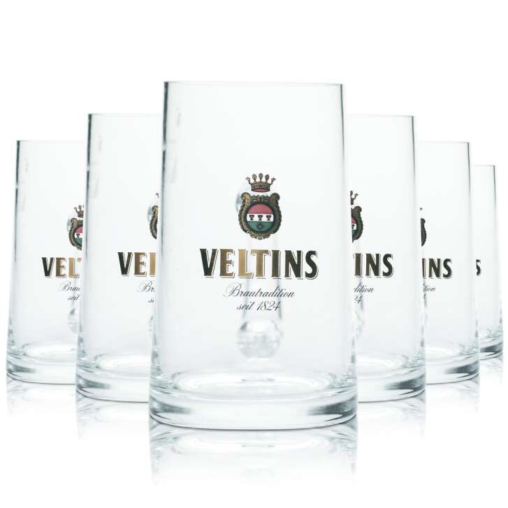 6x Veltins Glas 0,3l Krug Humpen Seidel Bier Gläser Gastro Geeicht Brauerei Pils