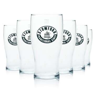 6x Stowford Glas 0,5l Pokal Becher Pint Gläser Cider...