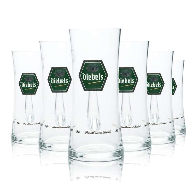 6x Diebels Glas 0,4l Krug Humpen Seidel Gläser Brauerei Alt Bier Pils Gastro