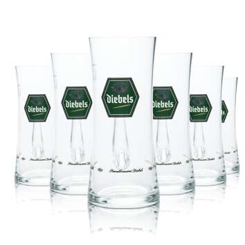 6x Diebels Glas 0,4l Krug Humpen Seidel Gläser...