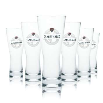 6x Clausthaler Glas 0,3l Pokal Becher Bier Gläser...