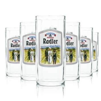 6x Henninger Glas 0,3l Radler Bier Krug Humpen Seidel...