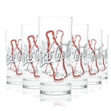 12x Coca Cola Glas 0,4l Becher Stange Tumbler Gläser...