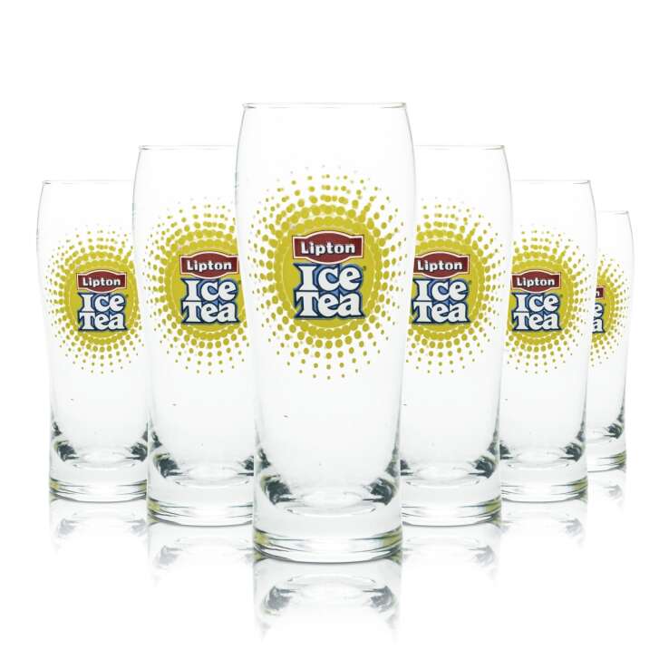 12x Lipton Glas 0,2l Becher Stange Gläser Eistee Limo Softdrink Wasser Gastro