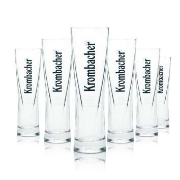6x Krombacher Glas 0,25l Bier Pokal Tulpe Gläser...