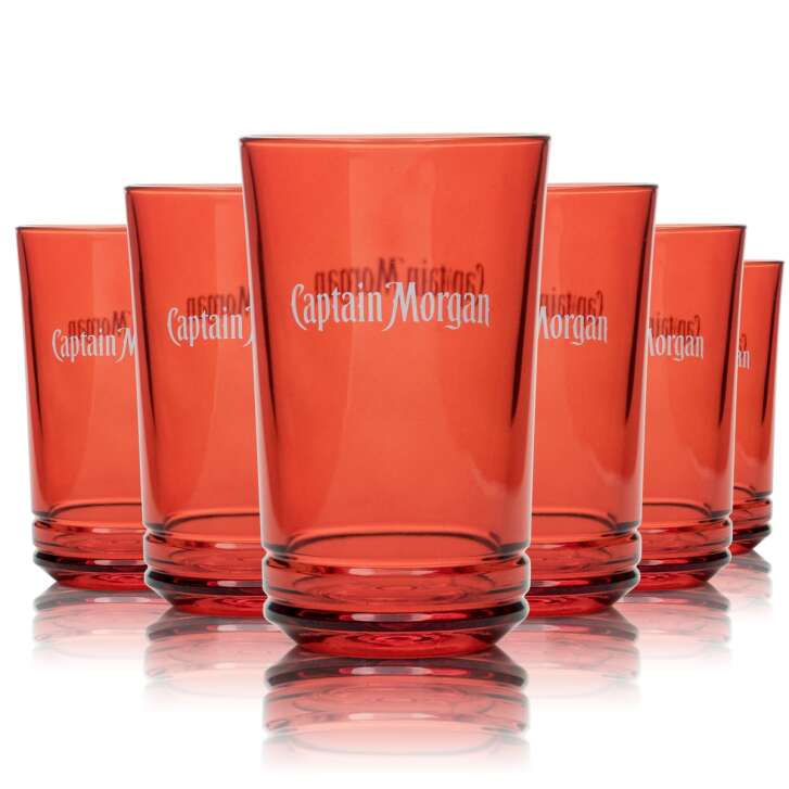 6x Captain Morgan Glas 0,4l Cocktail Longdrink Gläser Cola Cuba Libre Aperitif