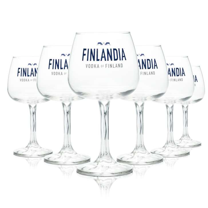 6x Finlandia Glas 0,48l Ballon Cocktail Longdrink Aperitif Gläser Finnland Vodka