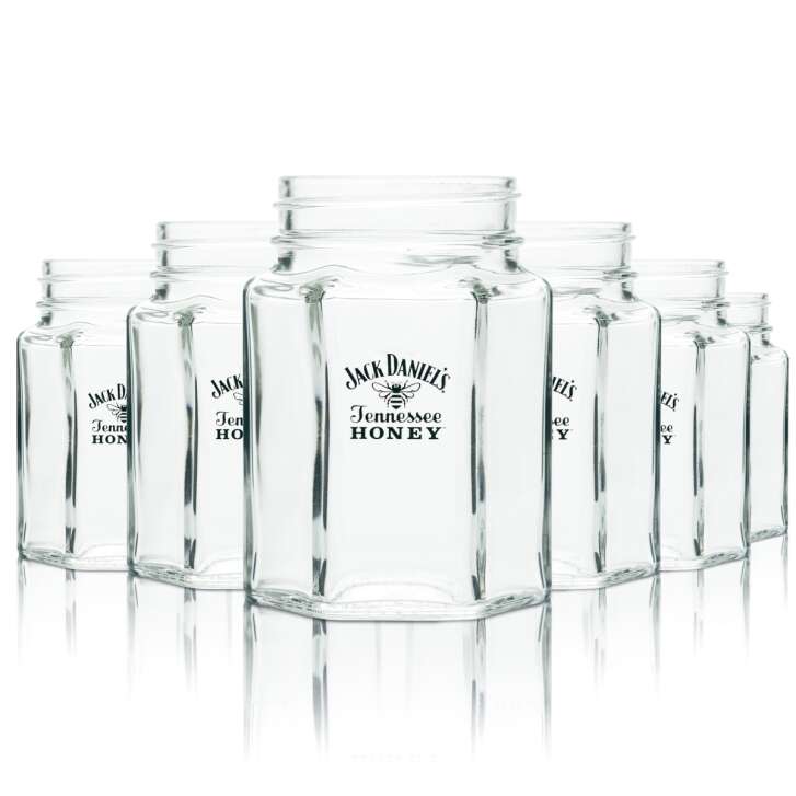 6x Jack Daniels Glas 0,4l Mason Jar Krug Ohne Henkel Tennessee Honey Whiskey