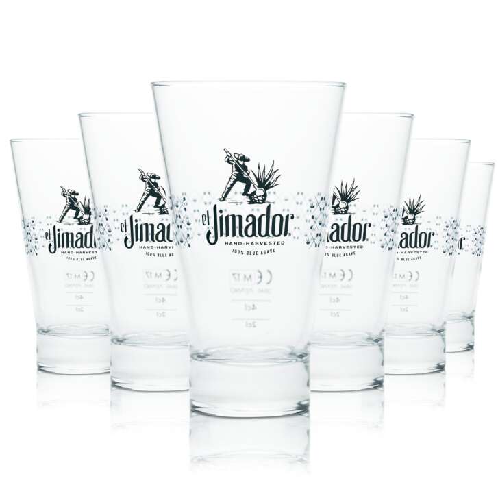 6x El Jimador Glas 0,35l Longdrink Cocktail Aperitif Gläser Tequila Blanco Meska