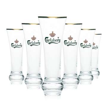 6x Carlsberg Glas 0,2l Bier Gläser Pokal Tulpe...