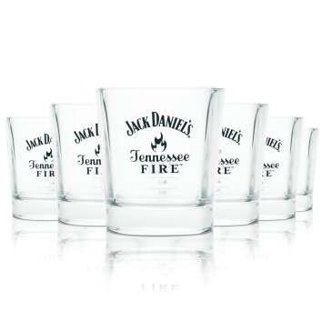 6x Jack Daniels Whiskey Glas 0,27l Tennessee Fire Black...