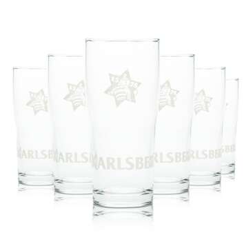 6x Karlsberg Glas 0,1l Bier Pils Pokal Becher Gläser...
