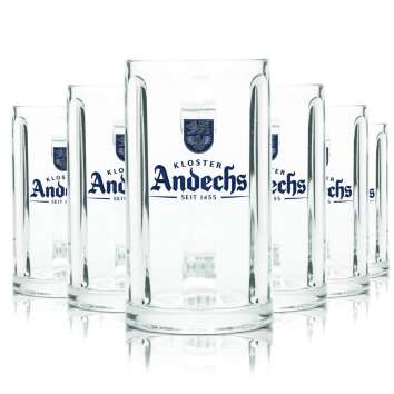 6x Andechs Glas 0,4l Bier Krug Humpen Seidel Gläser...