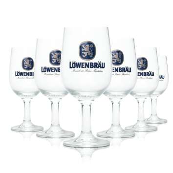 6x Löwenbräu Glas 0,3l Pokal Tulpe Bier...