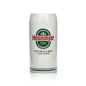 Henninger Bier Glas 1l Ton Krug Maßkrug Humpen...