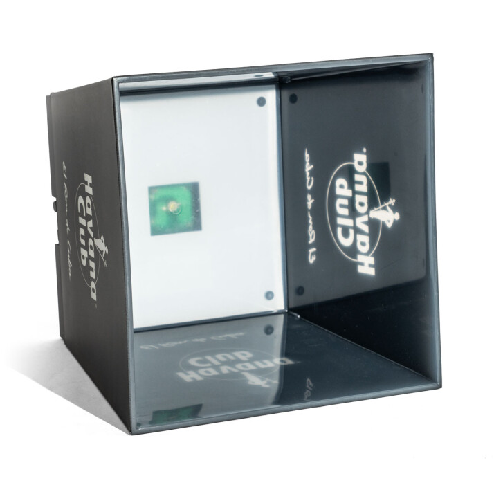 Havana Rum Kühler LED Eiswürfelbehälter Akku Eisbox Icecube schwarz 4 eckig