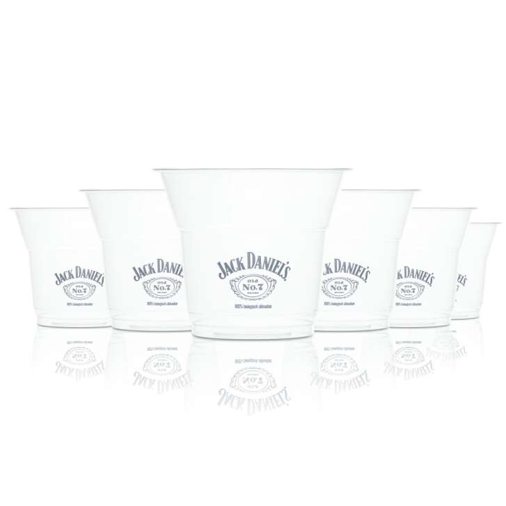 50x Jack Daniels Kunststoff Becher Glas 0,1l Einweg Gläser Shot Kurze Longdrink