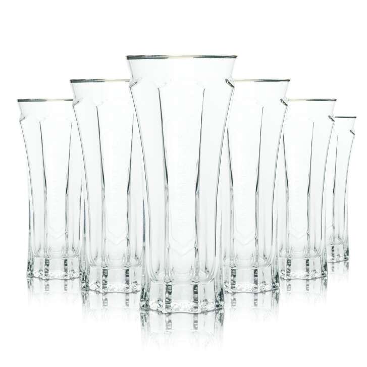 6x St. Germain Glas 0,3l Goldrand Kontur Longdrink Cocktail Gläser Gastro Bar