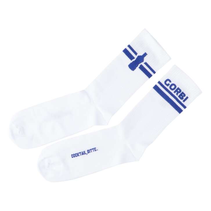Gorbatschow Socken Weiß Blaue Streifen Größe 42-46 Unisex Tennissocken Strümpfe