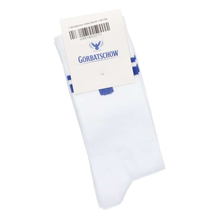 Gorbatschow Socken Weiß Blaue Streifen Größe 42-46 Unisex Tennissocken Strümpfe