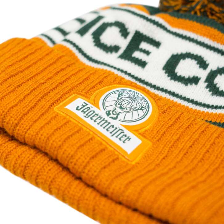 Jägermeister Beanie Wollmütze Wintermütze Kopfbedeckung Strickmütze Bommelmütze