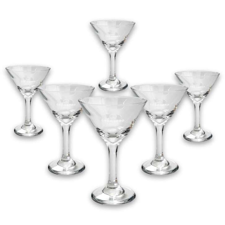 6x Chambord Champagner Glas Martini Schale