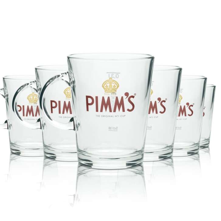 6x Pimms Glas 0,3l Likör Cocktail Longdrink Aperitif Henkel Krug Gläser Henkel