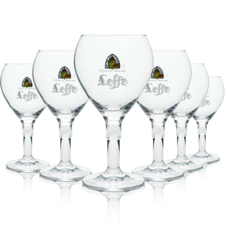 6x Leffe Bier Glas Biertulpe 0,25l Neu Pokal Gläser Abteibier Belgien Bar Drinks