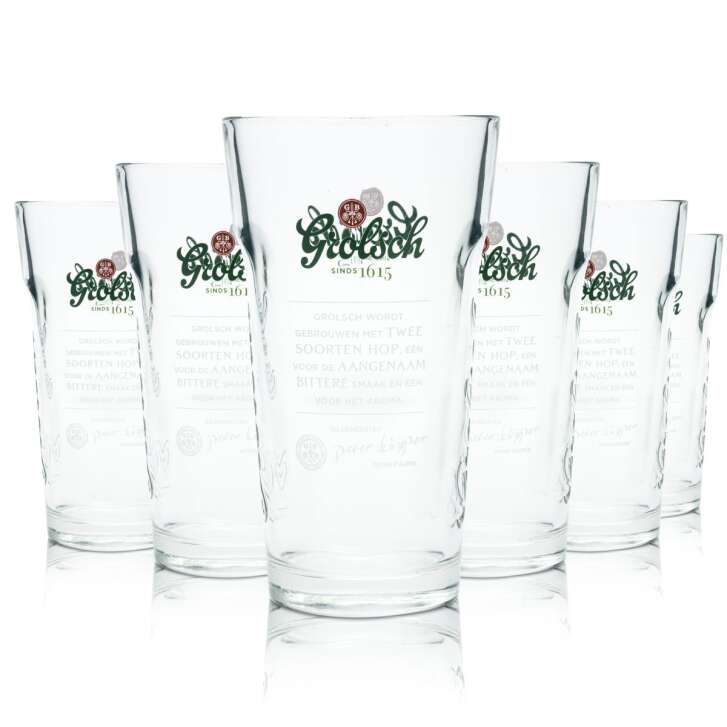 6x Grolsch Bierglas 0,25l Craft Glass Stapelbar Gläser Set Brauerei Niederlande