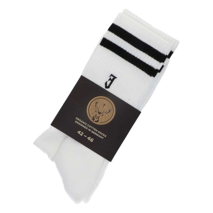 Jägermeister Socken Strümpfe Weiß Stripes Größe 42-46 Crew Merchandise Textil