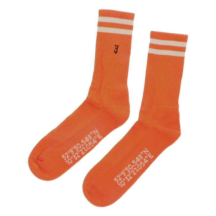 Jägermeister Socken Strümpfe Orange Stripes Größe 42-46 Crew Merchandise Textil