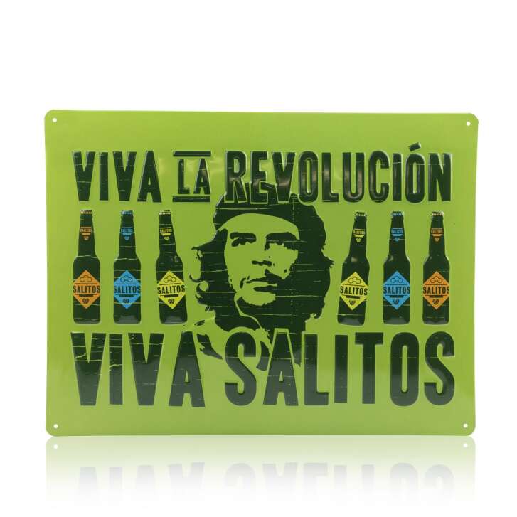 1x Salitos Bier Blechschild Viva La Revolution grün 40 x 30