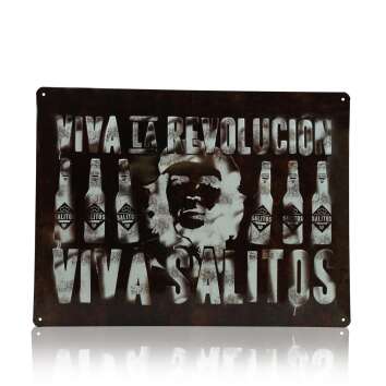 1x Salitos Bier Blechschild Viva La Revolution braun  40...