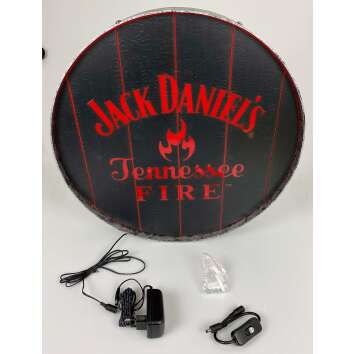 1x Jack Daniels Whiskey LED Schild Fire rot Fass Optik