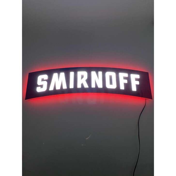 1x Smirnoff Vodka Leuchtreklame Schriftzug l&auml;nglich 70 x 15
