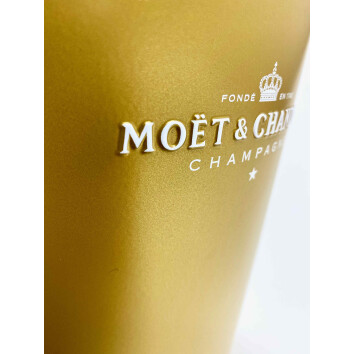 1x Moet Chandon Champagner K&uuml;hler Metall Gold Single