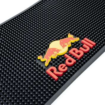 1x Red Bull Energy Barmatte XL schwarz Gummi 60 x 30