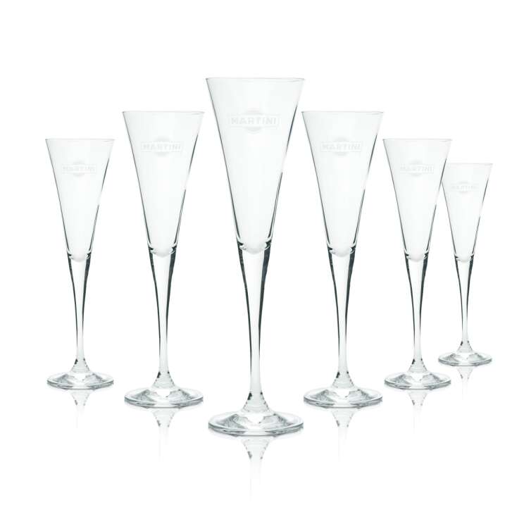 6x Martini Glas 0,1l Flöte Kelch Stiel Gläser Gastro Sekt Champagner Aperitif