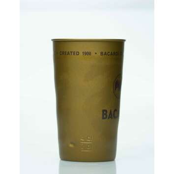 6x Bacardi Rum Becher Metallbecher Cuba Libre gold