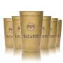 6x Bacardi Rum Becher Metallbecher Cuba Libre gold