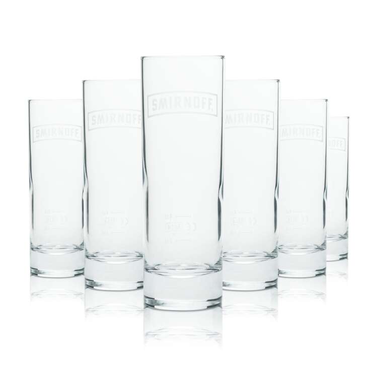 12x Smirnoff Glas 0,2l Longdrink Becher Gläser Rund Gastro Kneipe Bar Vodka