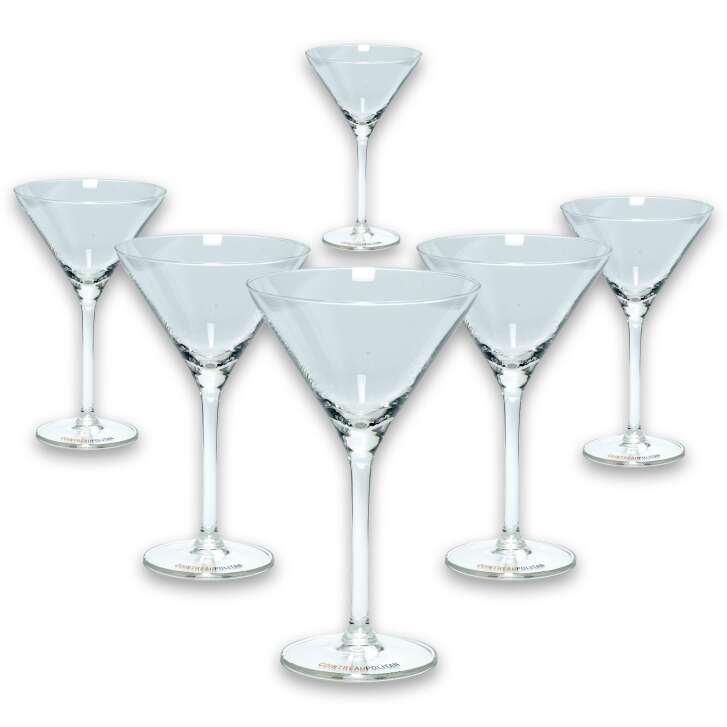 6x Cointreau Likör Glas Martini Schale Politan