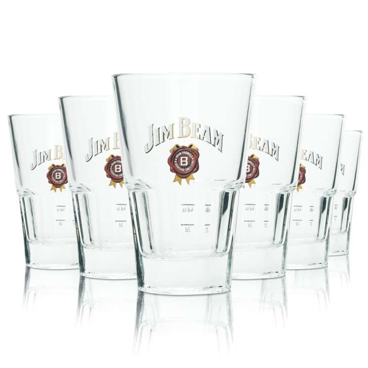 6x Jim Beam Glas 0,27l Longdrink Cocktail Kristall Highball Gläser Whisky Gastro