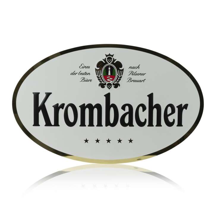 1x Krombacher Bier Blechschild rundlich 60 x 40